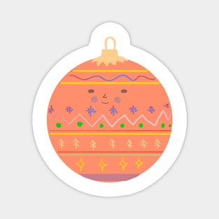 Happy Christmas Ornament Illustration Magnet