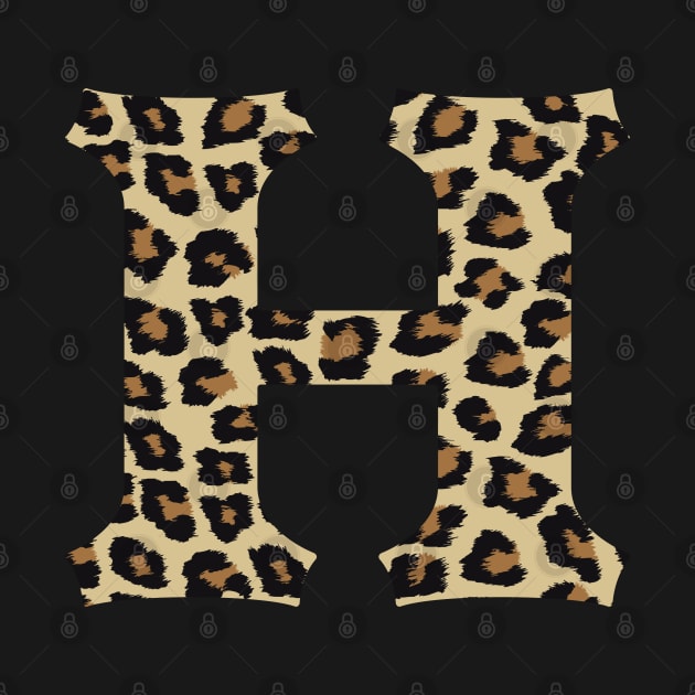 Letter H Leopard Cheetah Monogram Initial by squeakyricardo