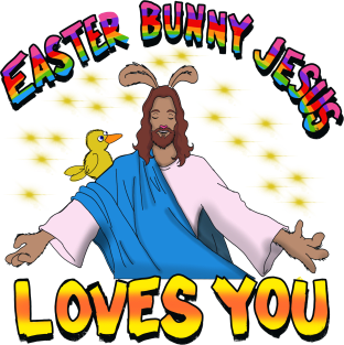 Easter bunny Jesus Loves You Magnet