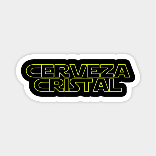 Cerveza Cristal - Yellow Outline Magnet