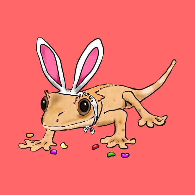 Funny Gecko Bunny, Easter Crested Gecko by sockdogs