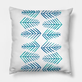 Watercolor pine trees - teal Pillow