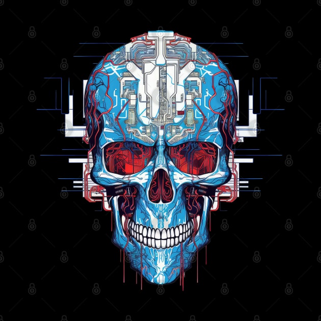 Circuit board skull by RosaliArt