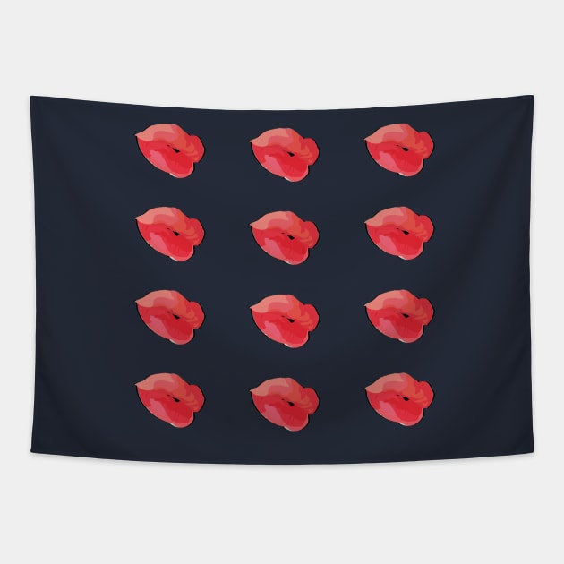 Lips Tapestry by amandacorbettart