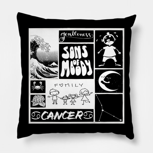 CANCER ZODIAC SIGN CHART Pillow by DEMON LIMBS