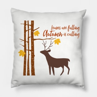Leaves Are Falling Deer Pillow
