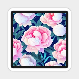 Watercolor peony painting Magnet