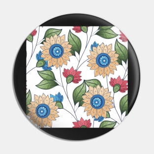 Spring Pattern with Floral Motifs Pin