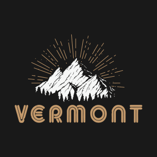 Retro Style Vermont Gift, VT Souvenir, Mountains T-Shirt