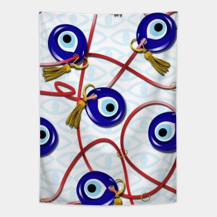 Turkish traditional amulet pattern, evil eye Tapestry