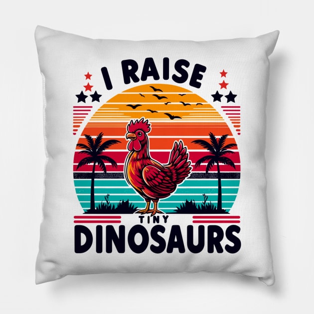 I raise Tiny Dinosaurs Pillow by alphacreatives