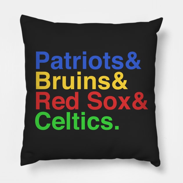 Boston Sports Teams Pillow by Carl Cordes