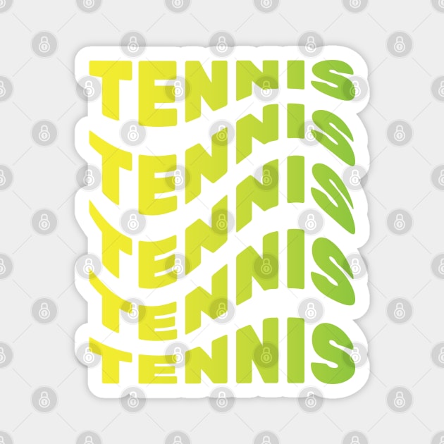 Tennis, Word Repeat, Wave Style Magnet by TeeFusion-Hub