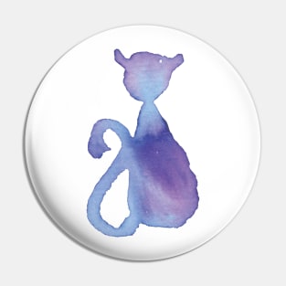 Blue And Purple Sitting Cat Pin