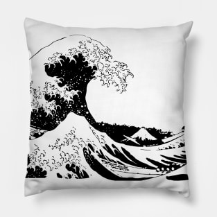 The Underwave off Kanagawa Black and White Sketch Pillow