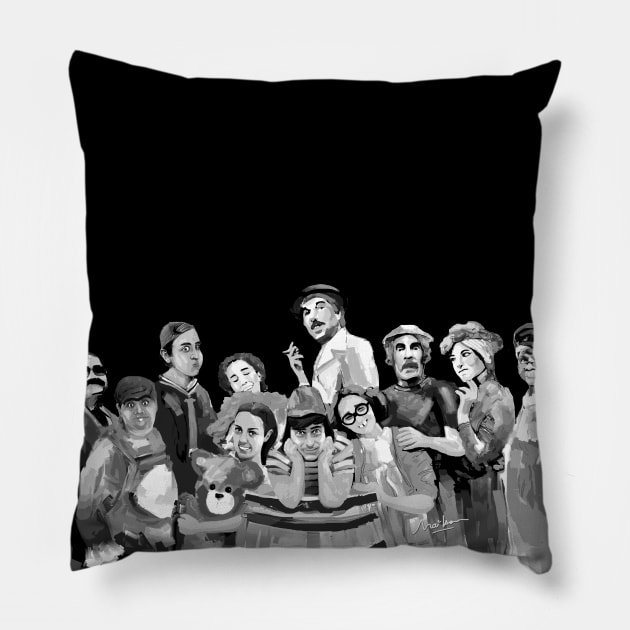 Black and white el chavo del ocho Pillow by mailsoncello