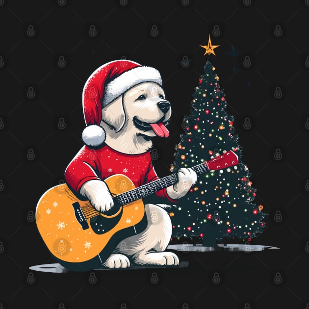 Labrador Retriever Playing Guitar Christmas by Graceful Designs