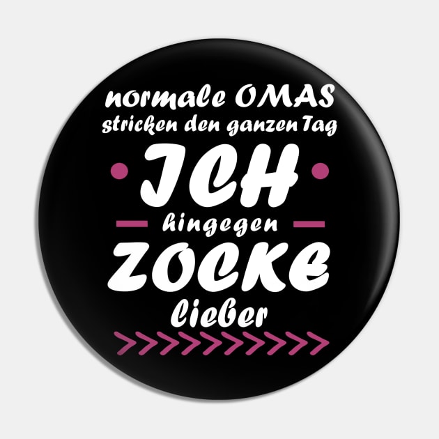 Zocken Oma Esport Gaming Geschenk Gaming Pin by FindYourFavouriteDesign