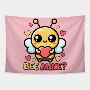 Bee Mine! Cute Valentines Day Bee Pun Tapestry