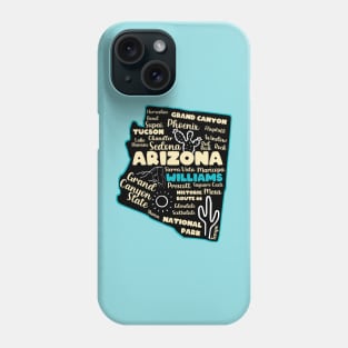 Arizona Williams map arizona state usa arizona tourism Williams tourism Phone Case