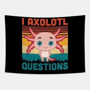 I Axolotl Questions Retro Vintage Funny Cute Axolotl Kids Tapestry