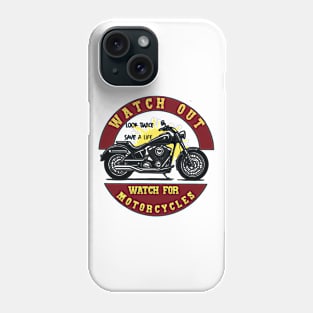 LOOK TWICE SAVE A LIFE WATCH FOR MOTORCYCLES Yard Sign with Stand Phone Case