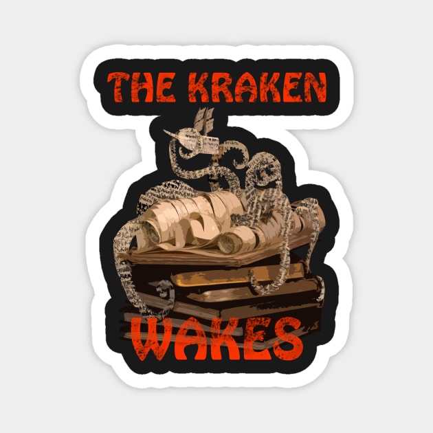 The Kraken Wakes steampunk book art Magnet by daysfall