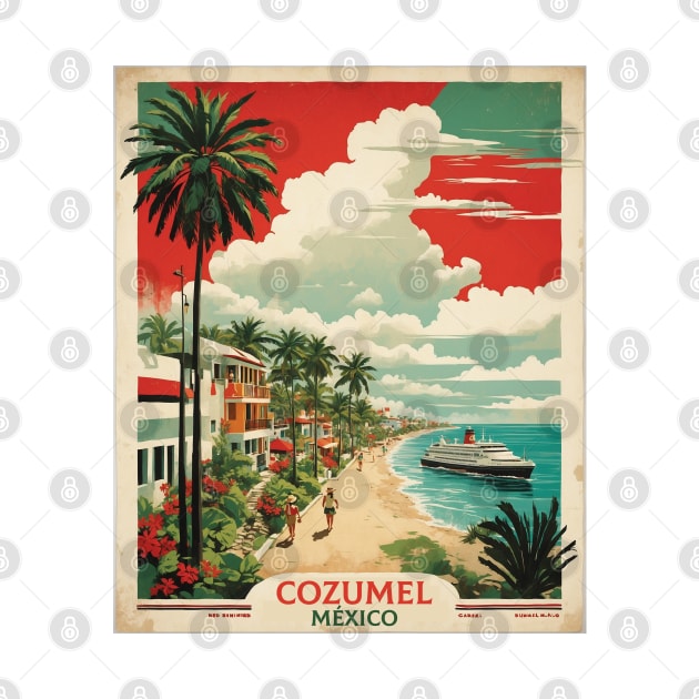 Cozumel Mexico Vintage Poster Tourism by TravelersGems