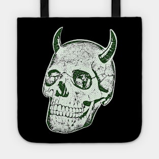 Horned Skull In Green Tote