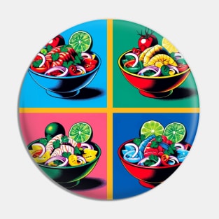 Vibrant Pop Ceviche Art - Mexican Cuisine Pin