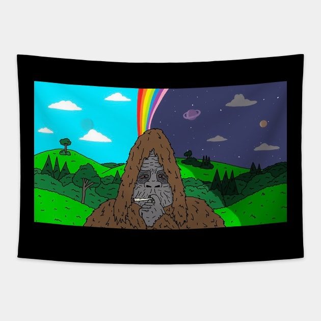 Sassy The Sasquatch with View Tapestry by Geometc Style