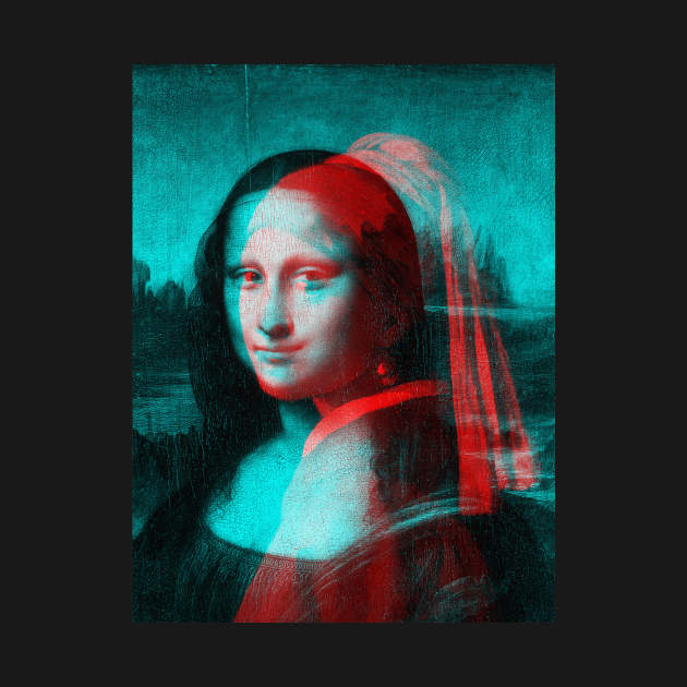 Monna Lisa with a Pearl Earring Interactive Red&Blue Filter by RedAndBlue