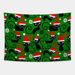 christmas santa cats Tapestry