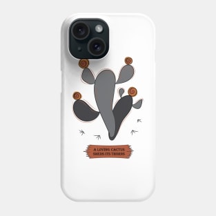 Graphite bald cactus Phone Case