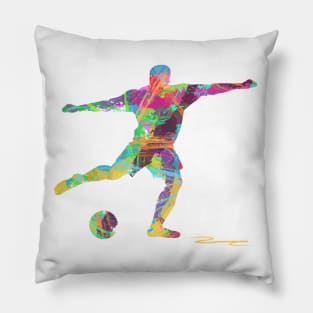 Soccer Player Silhouette Pillow