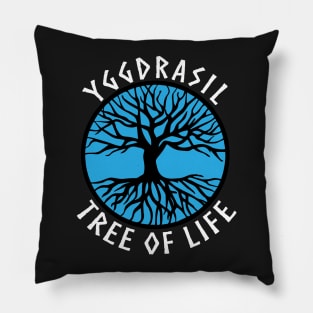 Tree of Life Yggdrasil Blue Paganism Symbol Pillow