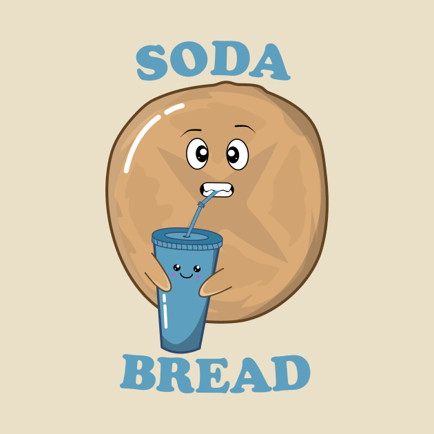 Funny Soda Bread Kawaii Bread Drinking Soda by KawaiinDoodle