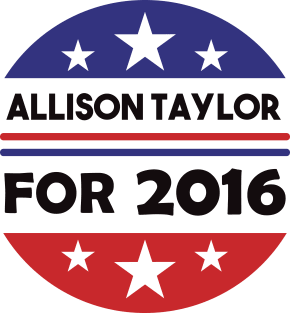 Re-Elect Allison Taylor 2016 (Red & Blue Circle) Magnet