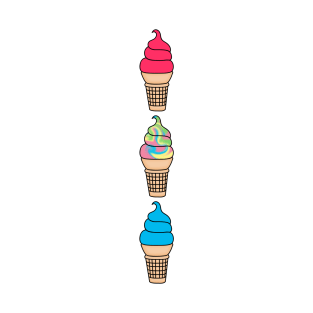 Ice Cream Lover Strawberry, Playdough, Blue Raspberry T-Shirt