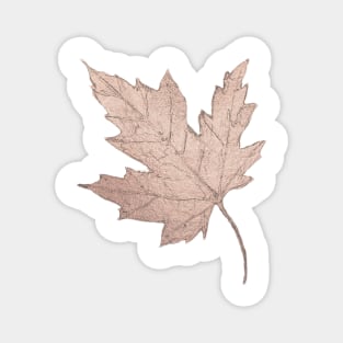 Maple Leaf/Faux Rose Gold Foil Magnet