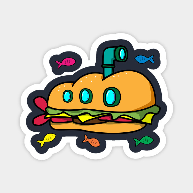 Funny Submarine Hero Sandwich Cartoon - Submarine - Magnet | TeePublic Funny Submarine Hero Sandwich Cartoon - Submarine - Magnet | TeePublic
