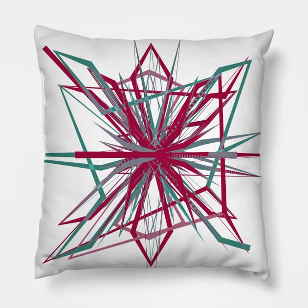 abstract 3d wire crystal flower Pillow by quasicrystals