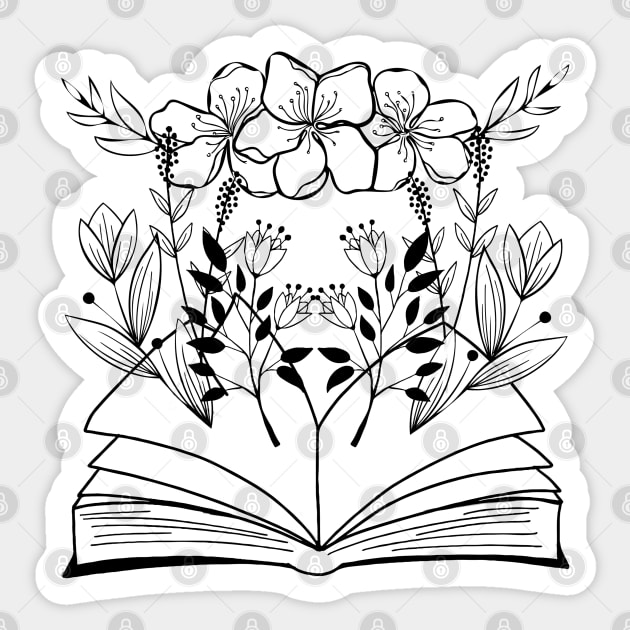 Floral Book Sticker