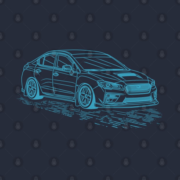 Subie Impreza WRX Evoeye Lineart Blueprint by Guyvit