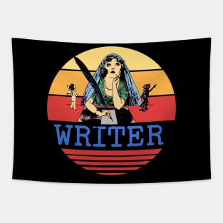 Vintage Writer Devil Angel Tapestry