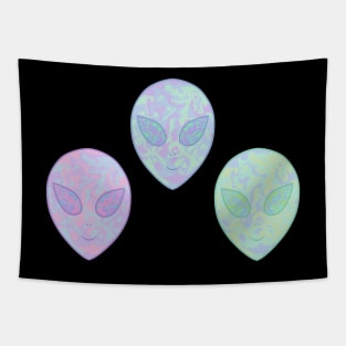 Happy Pastel Aliens Tapestry