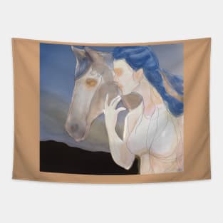 Woman blue Tapestry