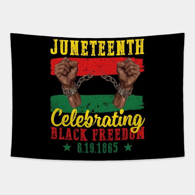 Juneteenth, Celebrating Black Freedom, 6-19-1865, Black History Tapestry by UrbanLifeApparel