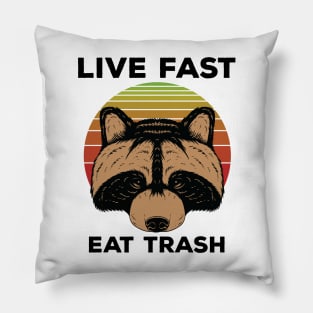 Live Fast Eat Trash Pillow