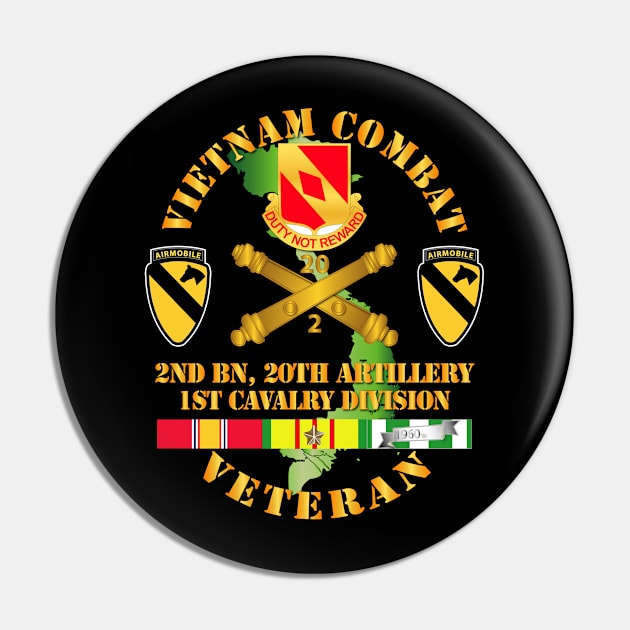 Vietnam Combat Veteran w 2nd Bn 20th Artillery DUI - 1st Cav Div Pin by twix123844